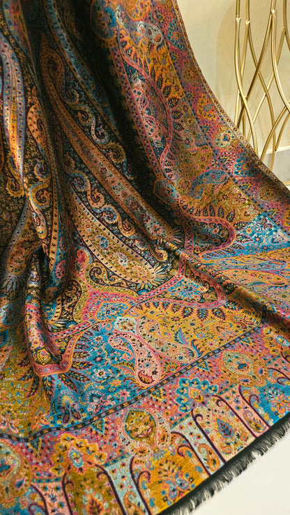 Reversible moonlight gandhara kaani shawl: Pashmina