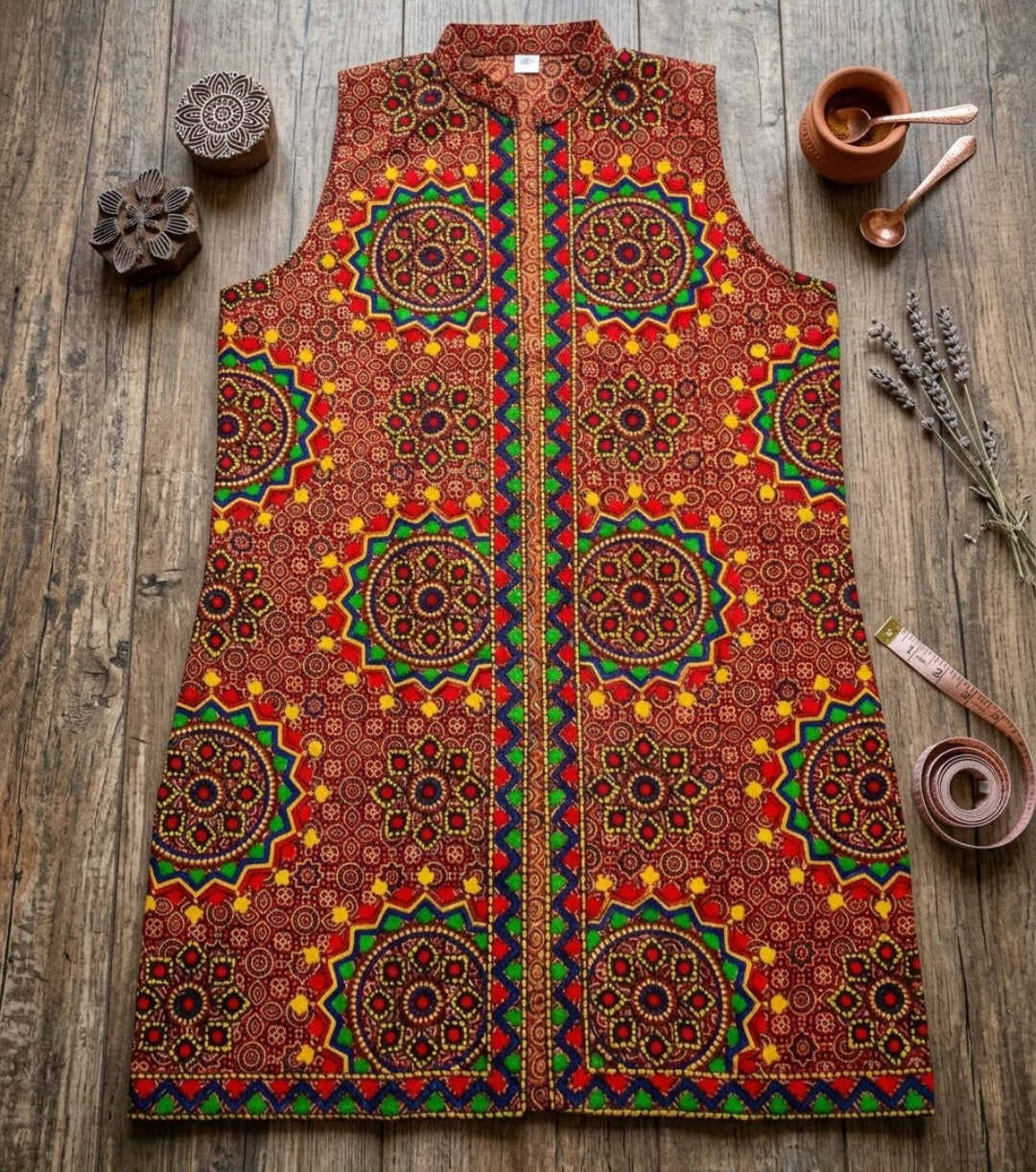 Ajrak jacket: cotton