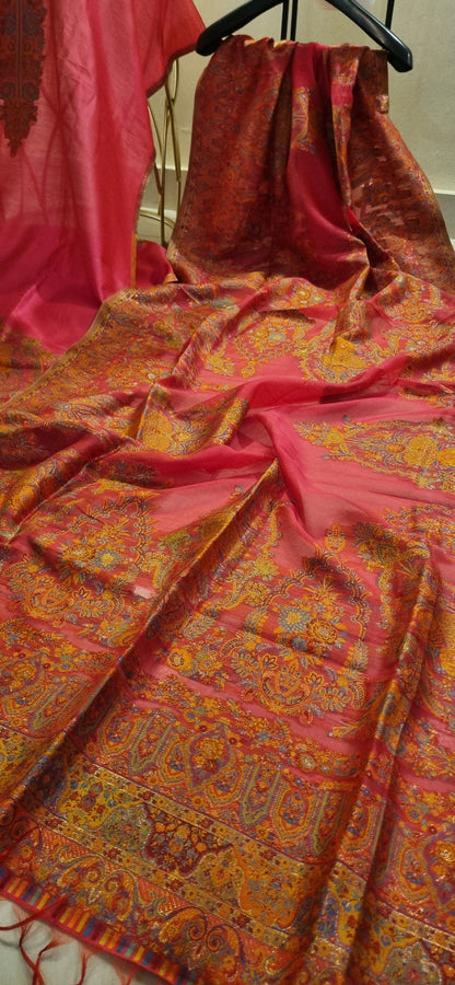 Silk kaani suit
