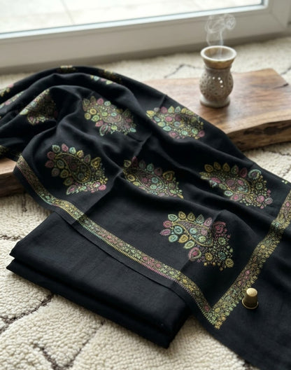 Embroidered three piece: Pashmina