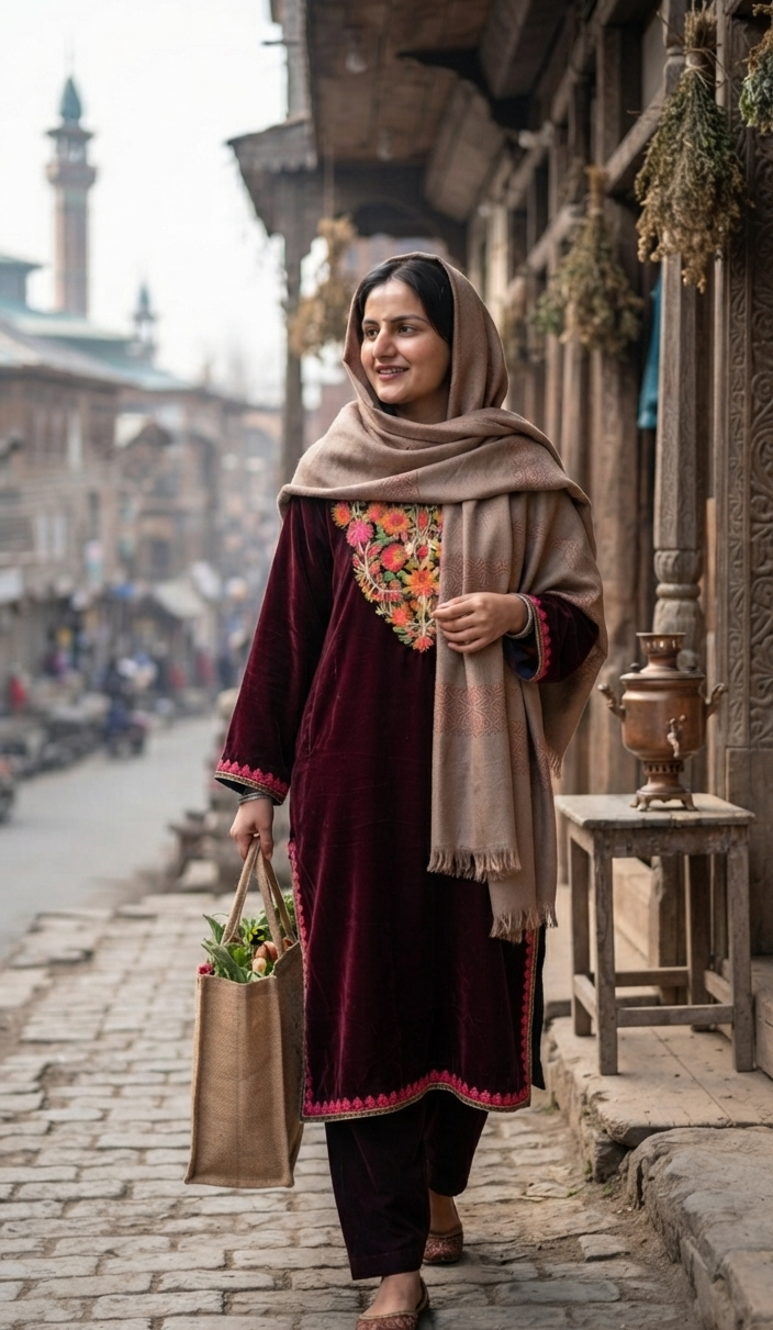 Kashmiri phiran: velvet