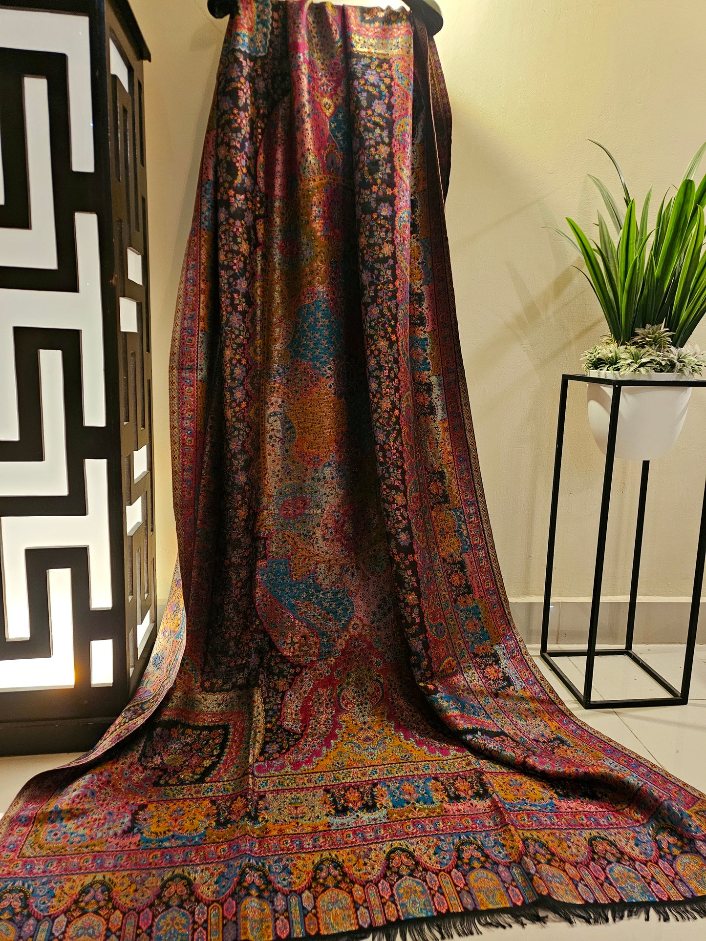 Reversible moonlight gandhara kaani shawl