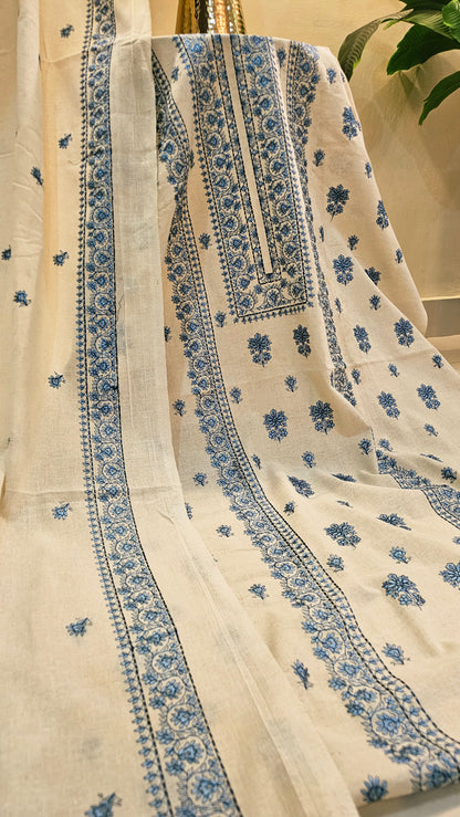 Embroidered three piece: Karandi khaddar