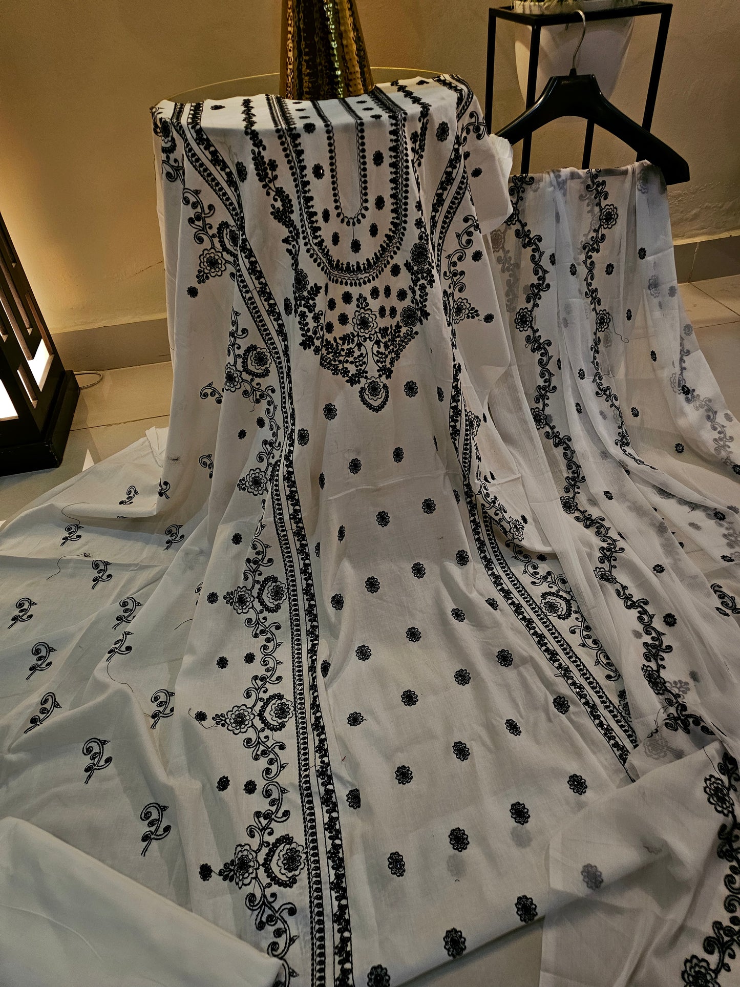 Lawn embroidered three piece
