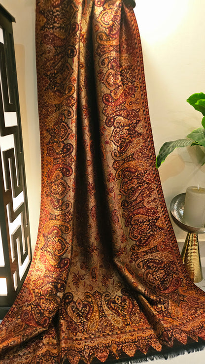 Moonlight reversible gandhara kaani: Pashmina