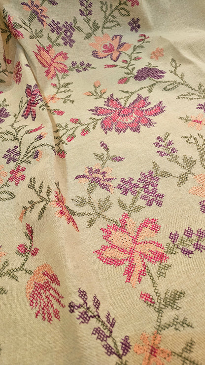 Embroidered three piece: Karandi khaddar