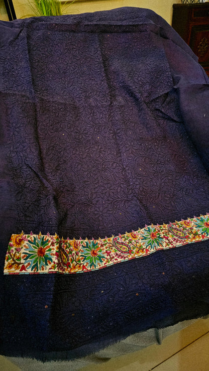 Chikankari with kalamkar border