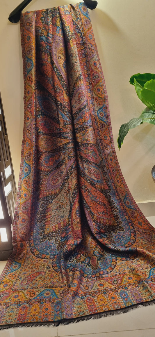Reversible Moonlight gandhara kaani pashmina shawl