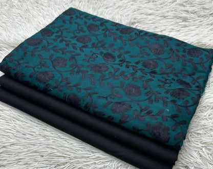Embroidered three piece: Pashmina