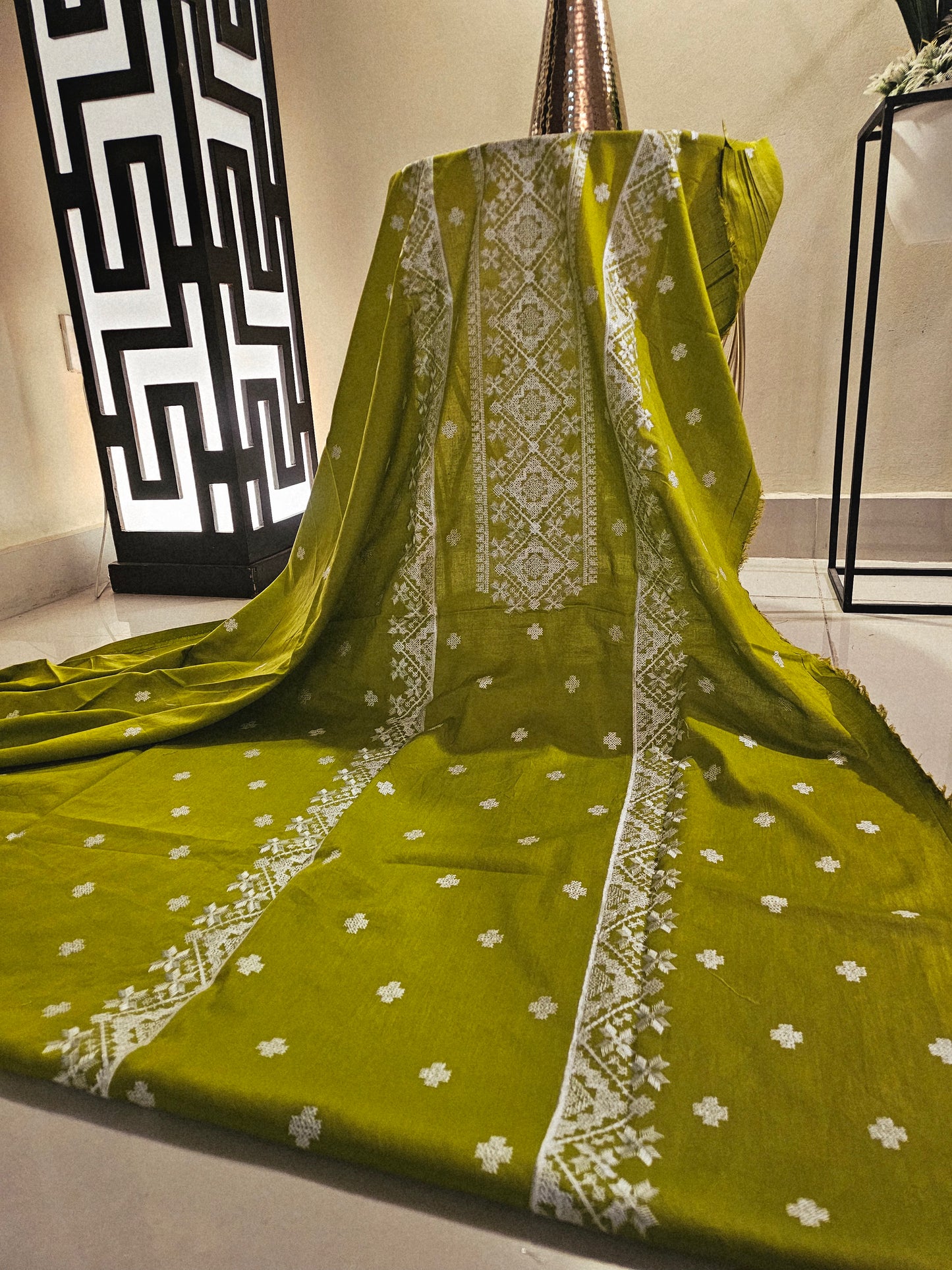 Lawn embroidered two piece