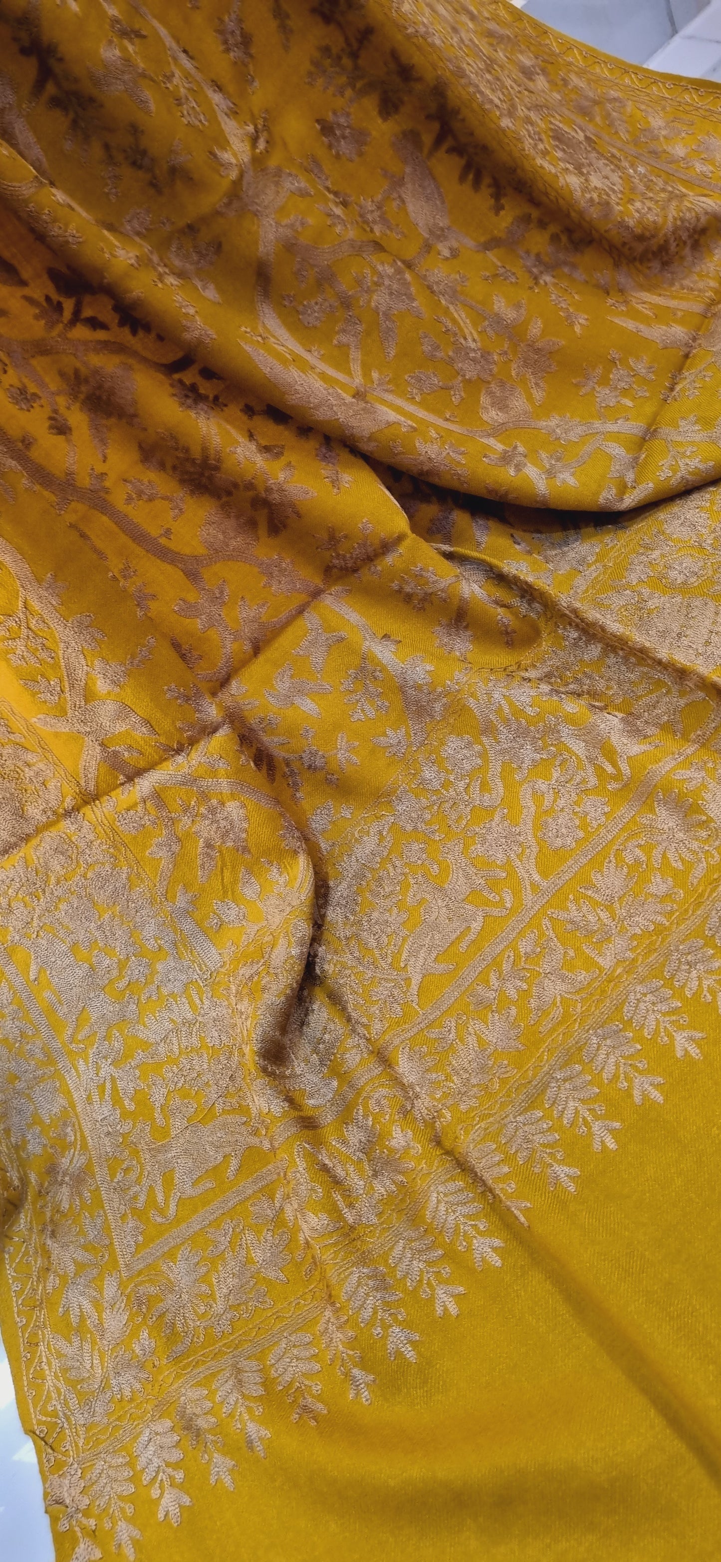 Birdie embroidered pashmina shawl