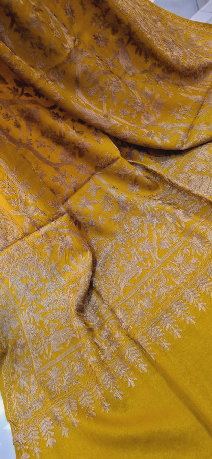Birdie embroidered pashmina shawl