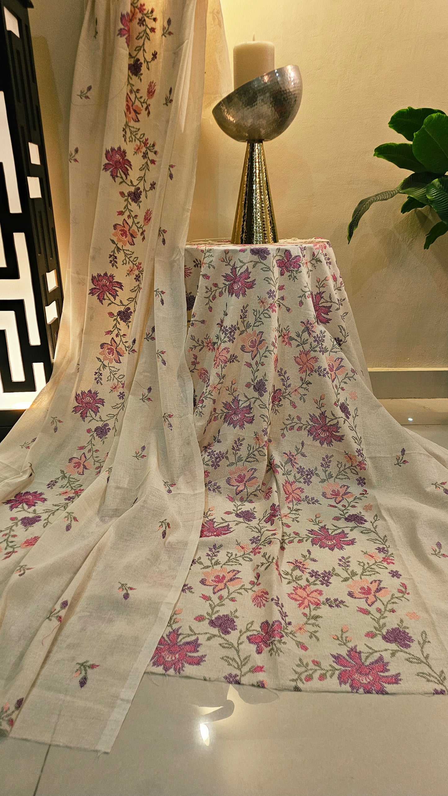 Embroidered three piece: Karandi khaddar