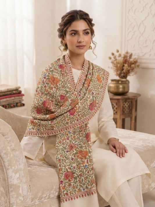 Embroidered minishawl: Pashmina