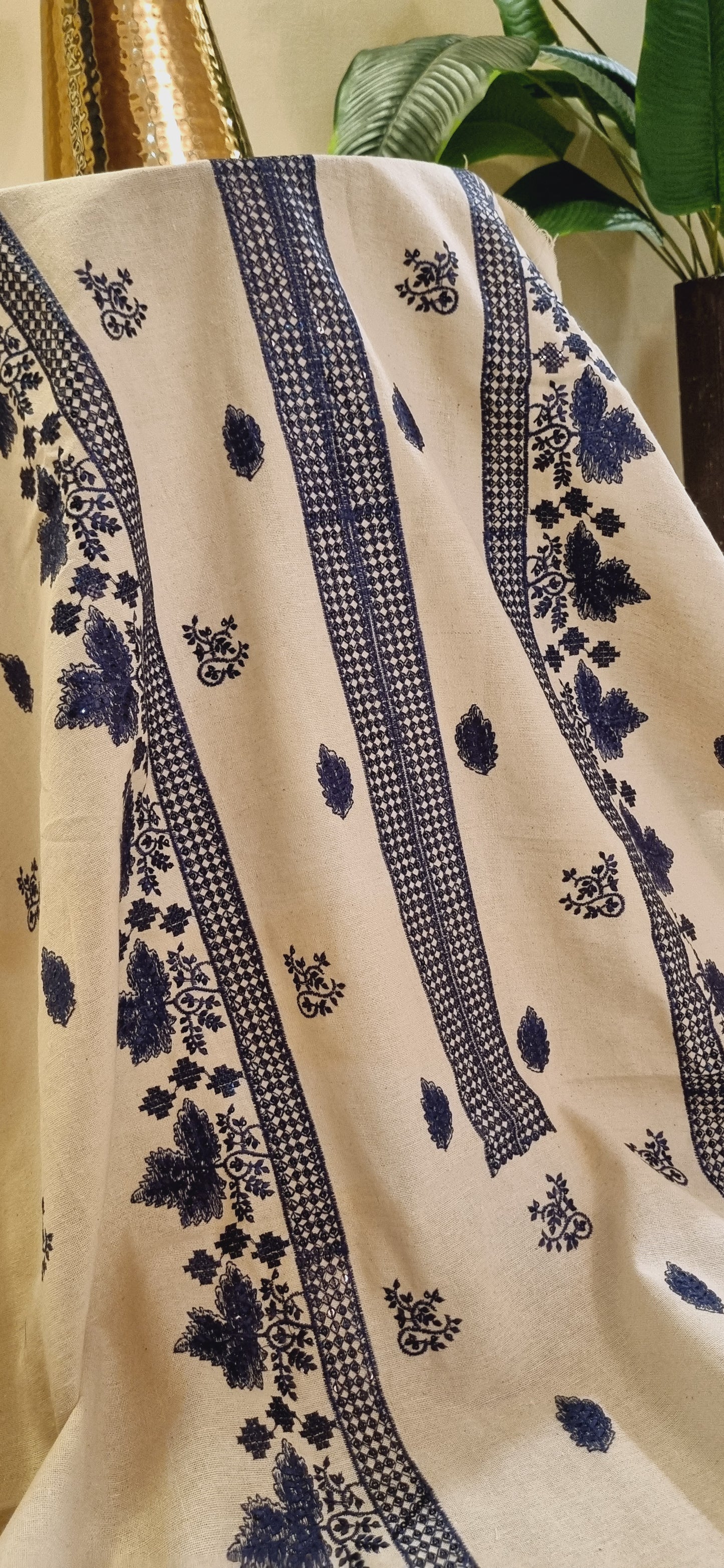 Embroidered karandi khaddar Three piece