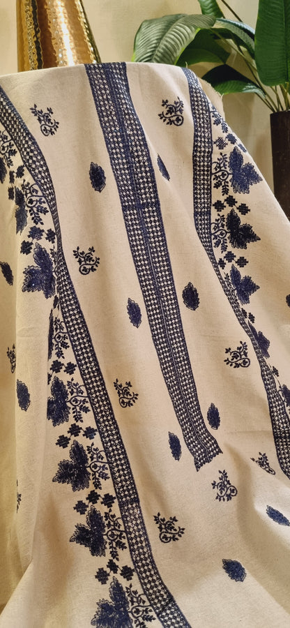 Embroidered karandi khaddar Three piece