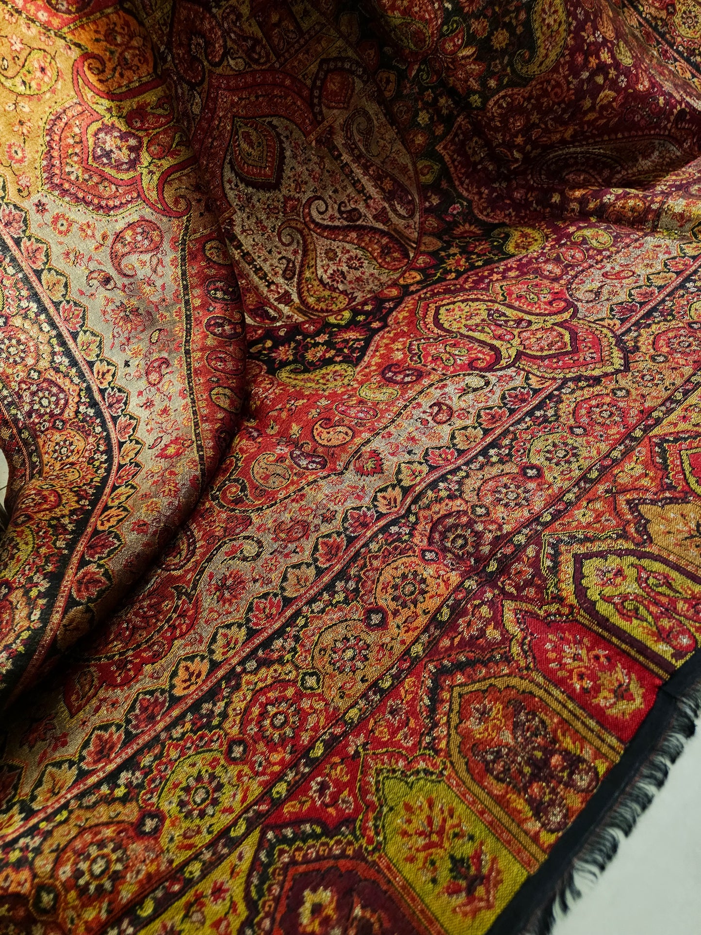 Reversible moonlight gandhara kaani shawl