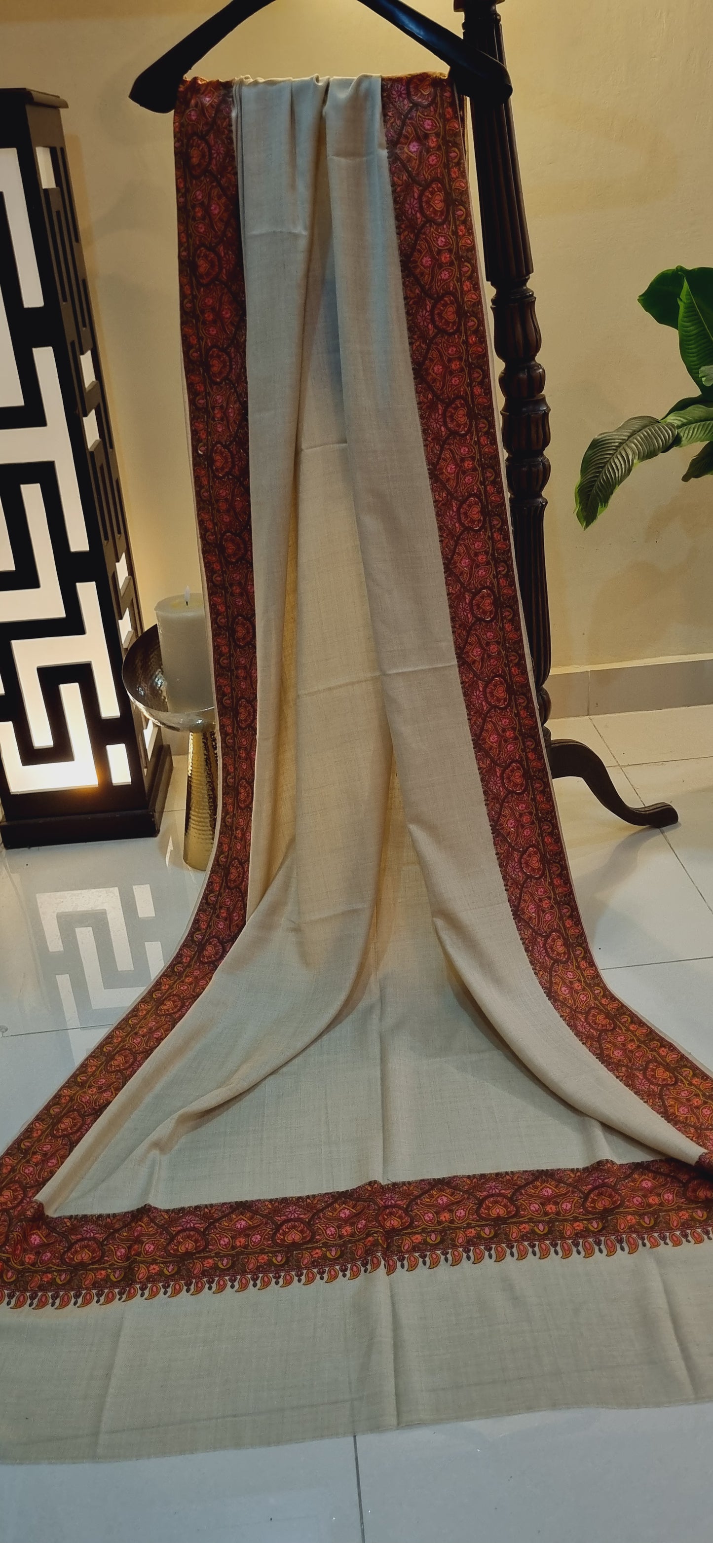Papermachi embroidered pashmina