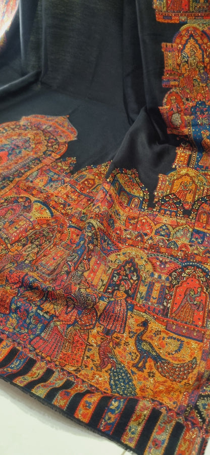 Moonlight darbari kaani border Pashmina