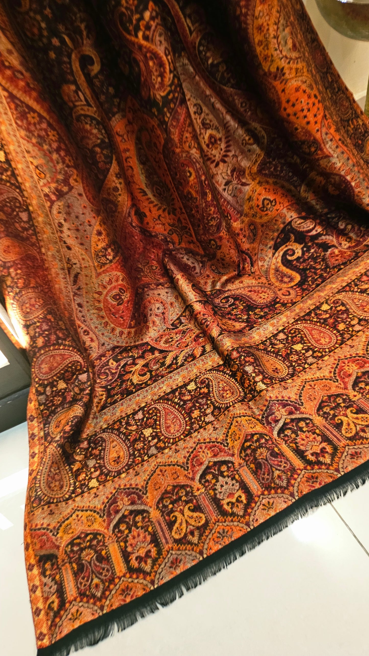 Moonlight reversible gandhara kaani: Pashmina