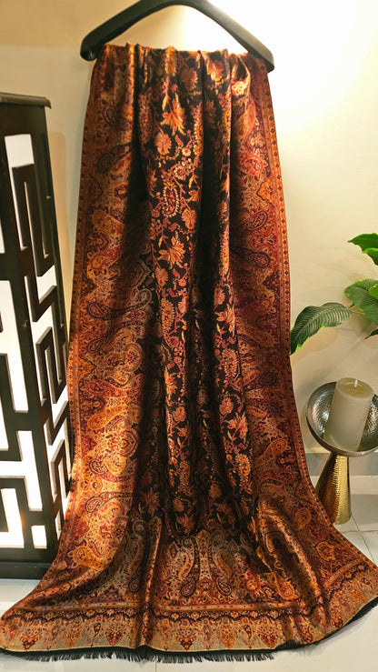 Moonlight reversible gandhara kaani: Pashmina