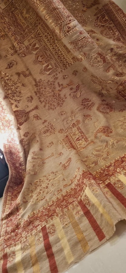 Tajmehal kaani with zaree weave