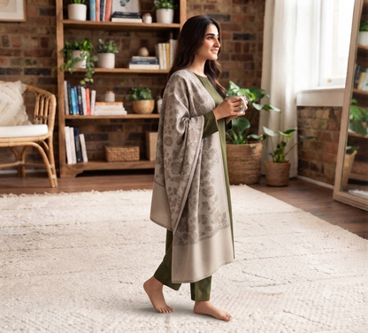 Embroidered suit: Pashmina