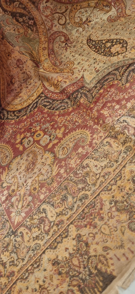 Reversible gandhara kaani shawl