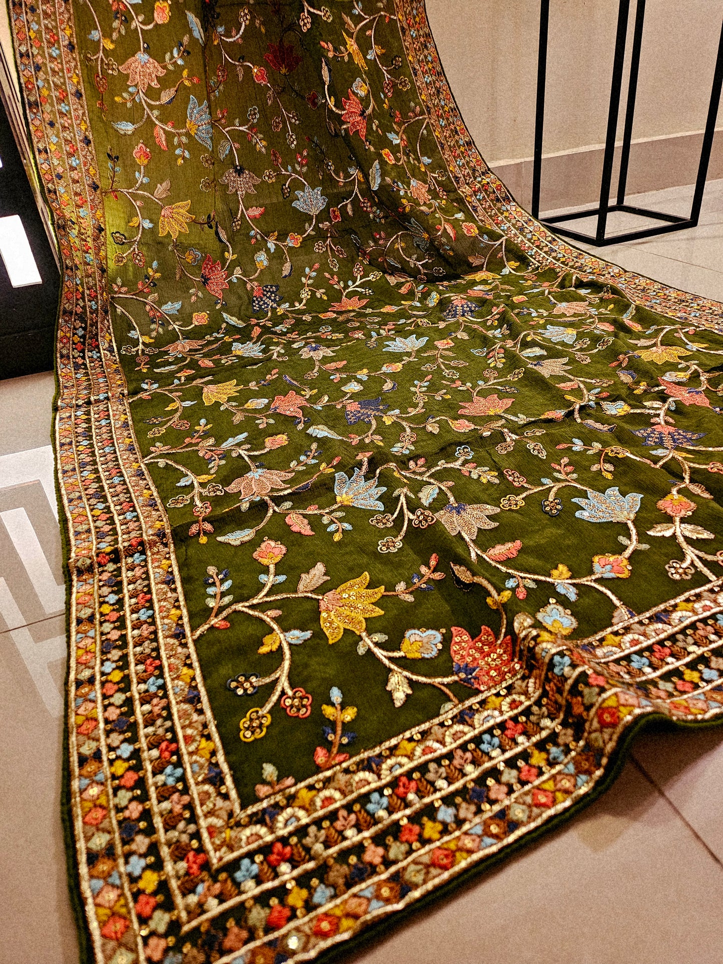 Georgete embroidered dupata