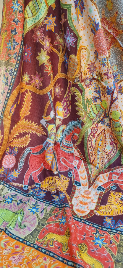 Mughal shikargah reelkar shawl