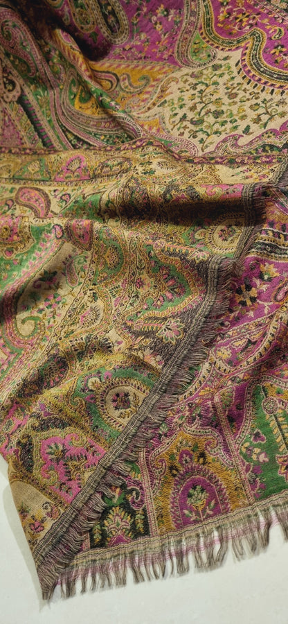 Reversible Persian kaani Pashmina shawl