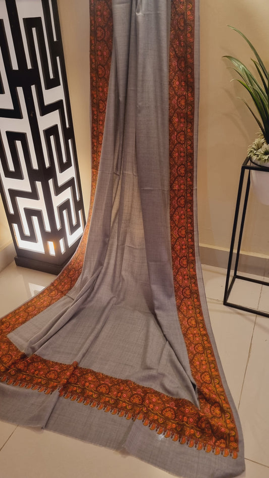 Papermachi embroidered pashmina shawl