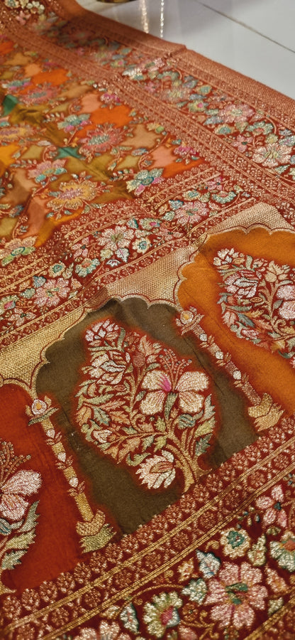 Meenakari patola silk dupata