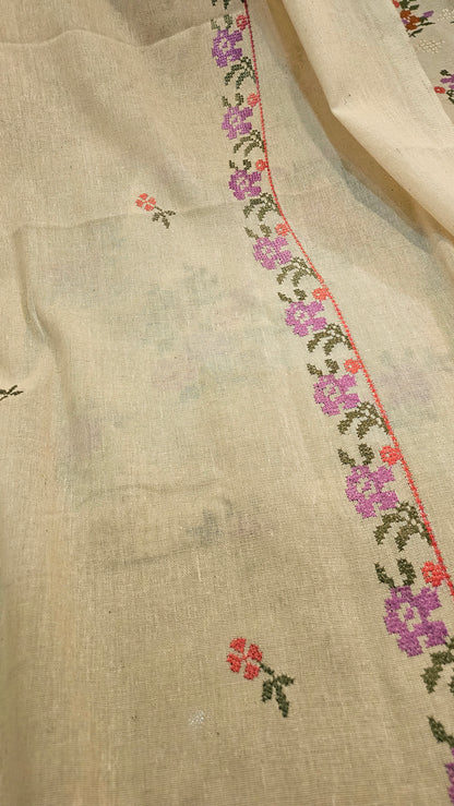Embroidered three piece: Karandi khaddar