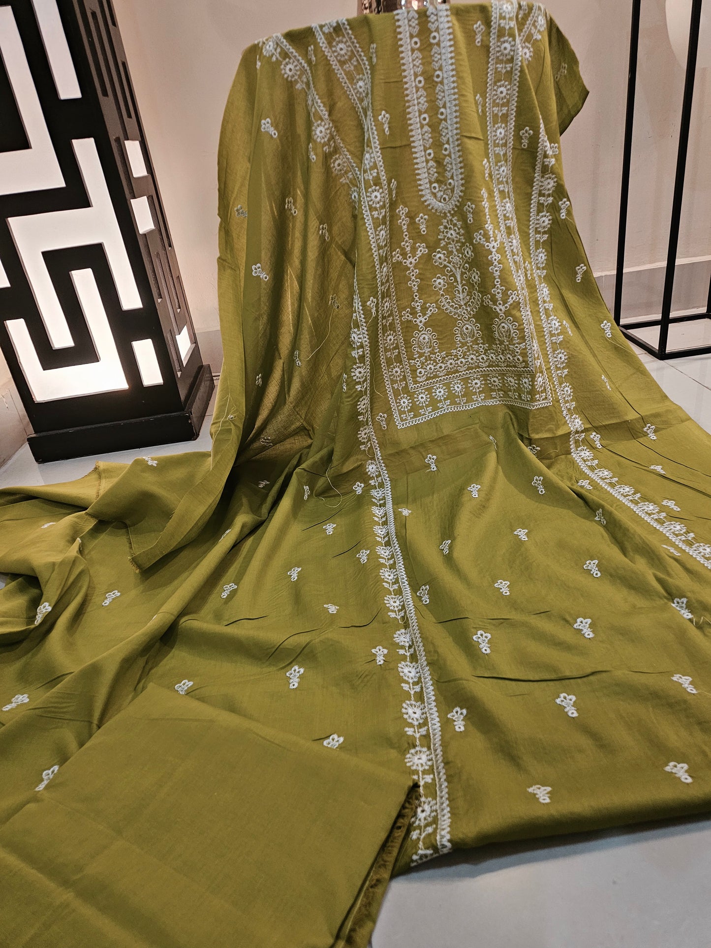 Lawn embroidered two piece