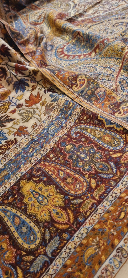 Three piece silk kaani suit