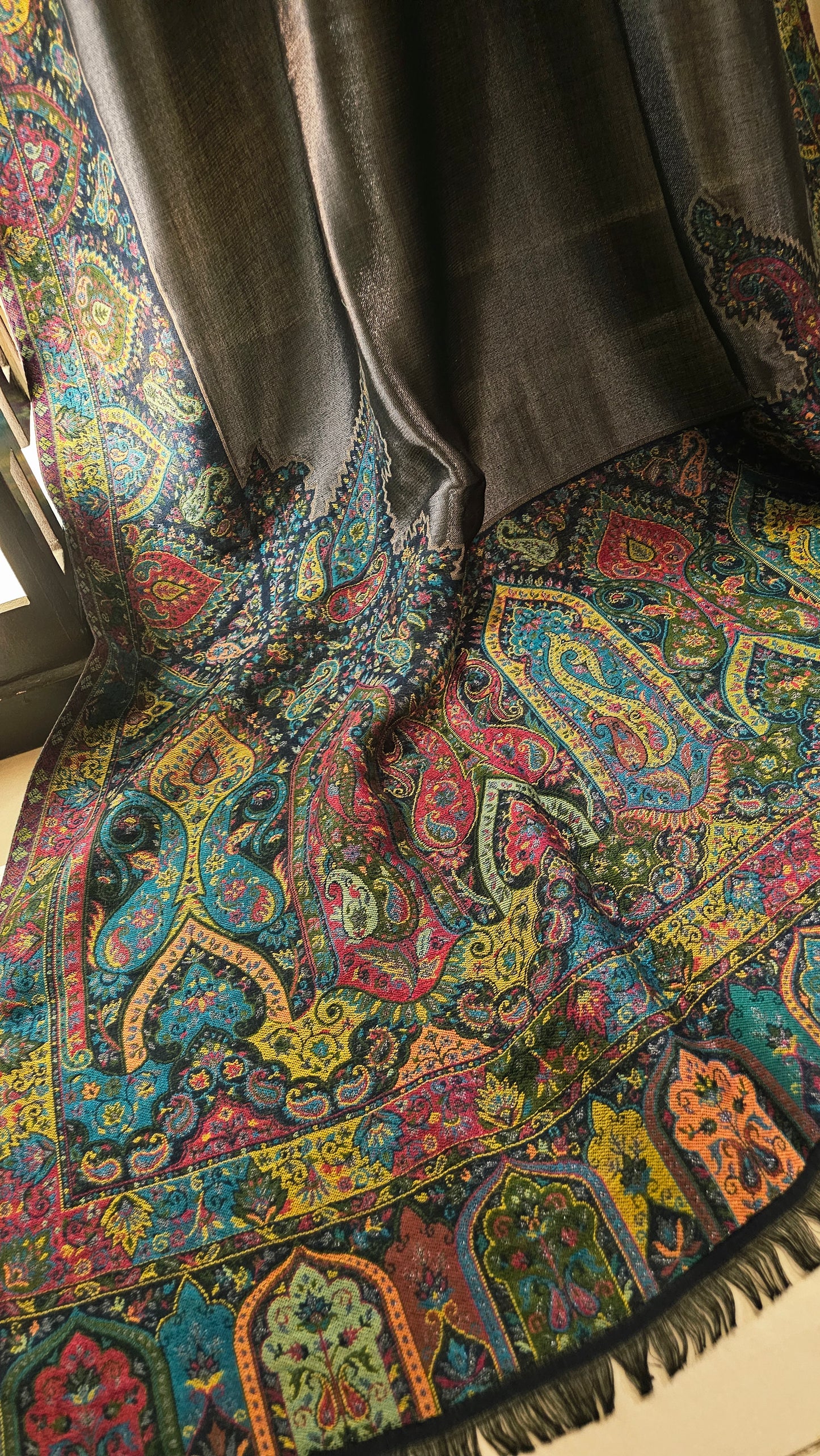 Reversible moonlight kaani: shawl
