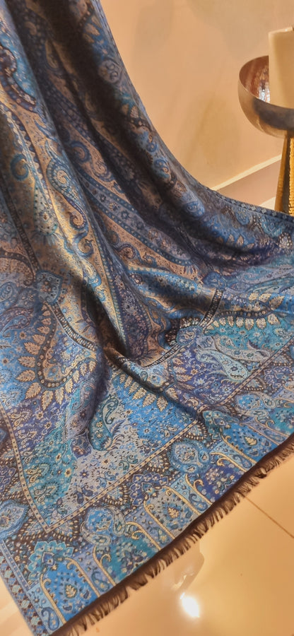 Reversible moonlight gandhara kaani shawl