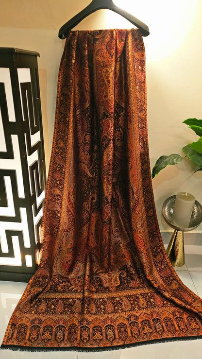 Moonlight reversible gandhara kaani: Pashmina