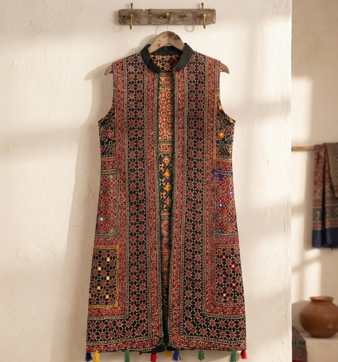Ajrak jackets: cotton