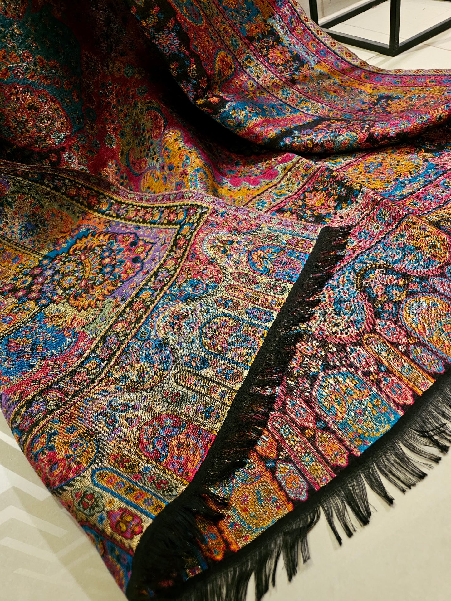 Reversible moonlight gandhara kaani shawl