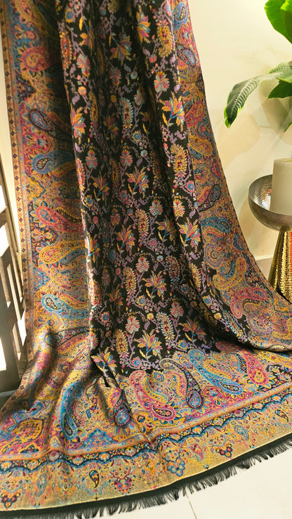 Moonlight reversible gandhara kaani: Pashmina