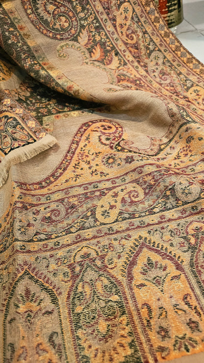 Moonlight reversible gandhara kaani: Pashmina
