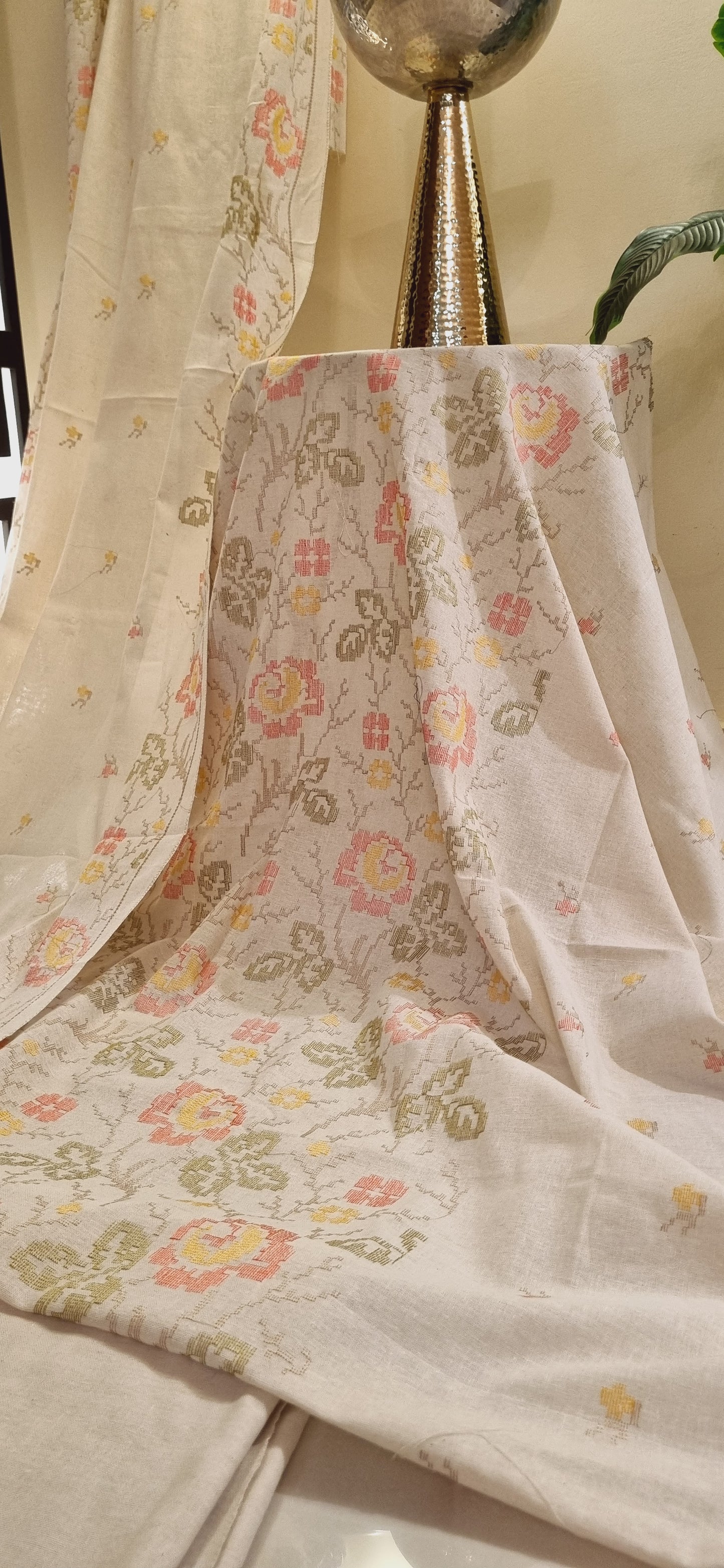 Khaddar karandi embroidered three piece suit