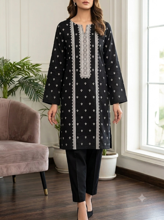 Lawn embroidered two piece