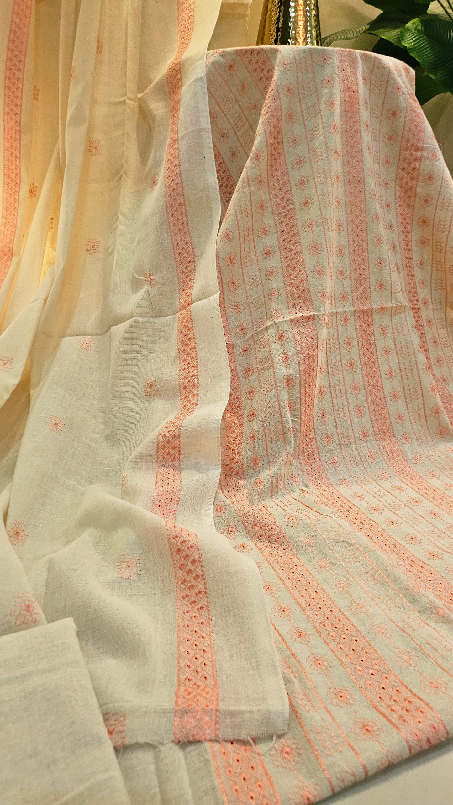 Embroidered three piece: Karandi khaddar