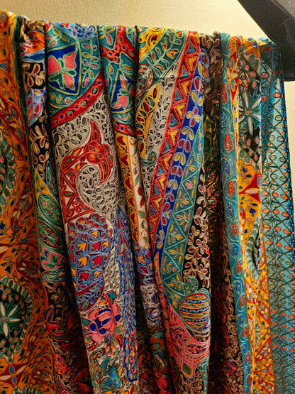 Reelkar silk shawl/dupata