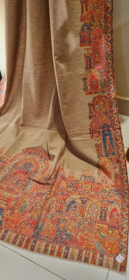 Pashmina with moonlight kaani border