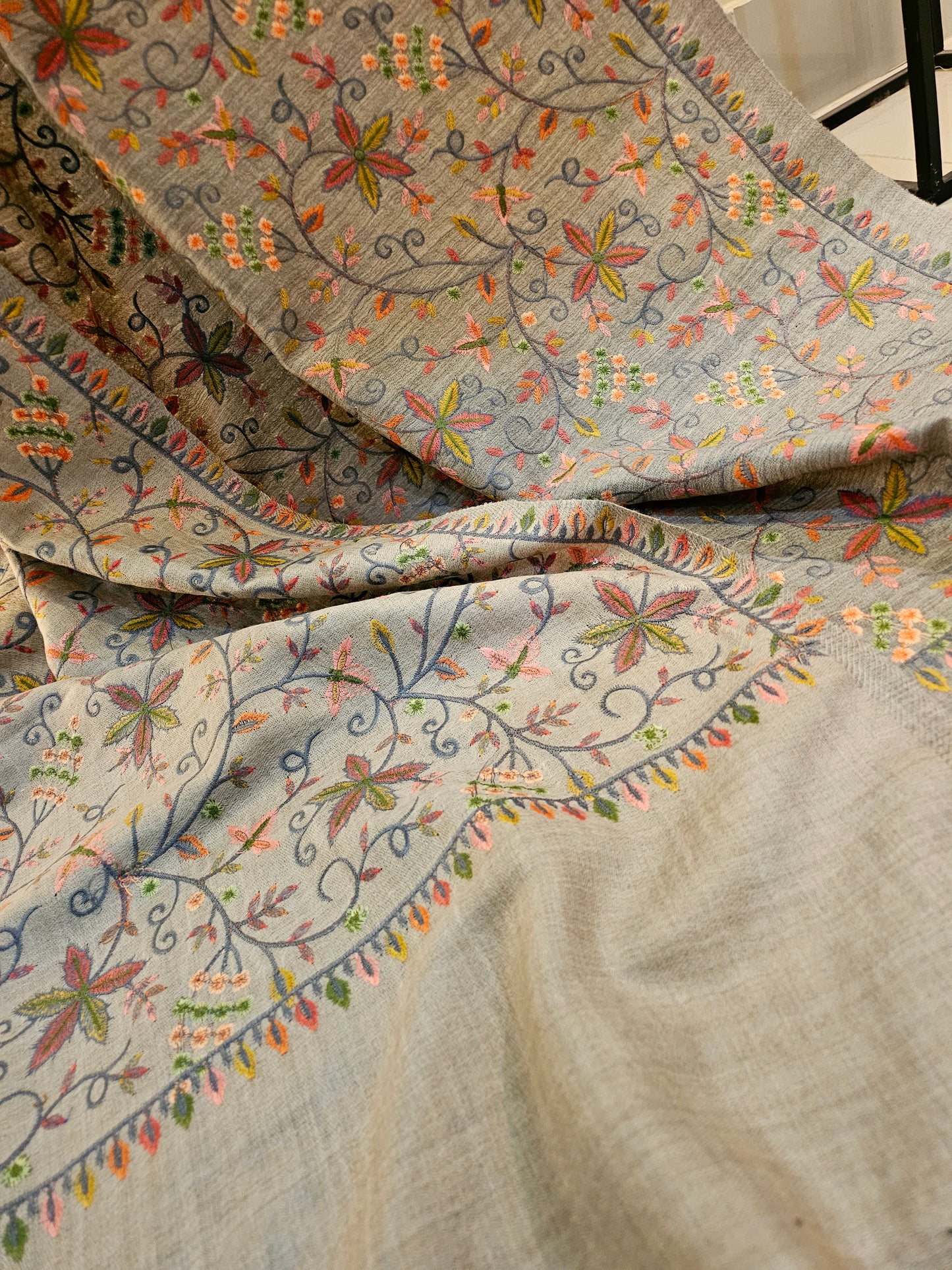 Papermachi embroidered reversible toosh shawl