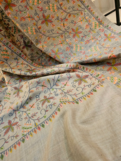 Papermachi embroidered reversible toosh shawl